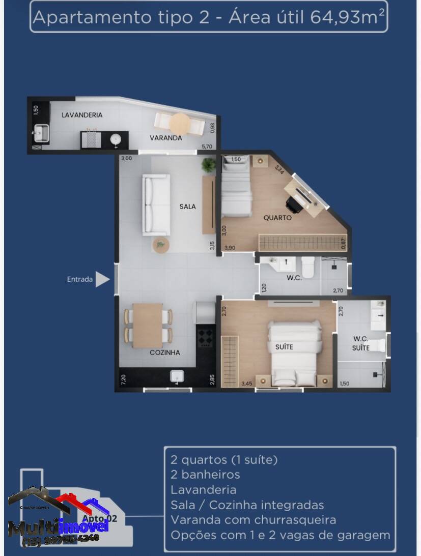Apartamento, 2 quartos, 64 m² - Foto 2